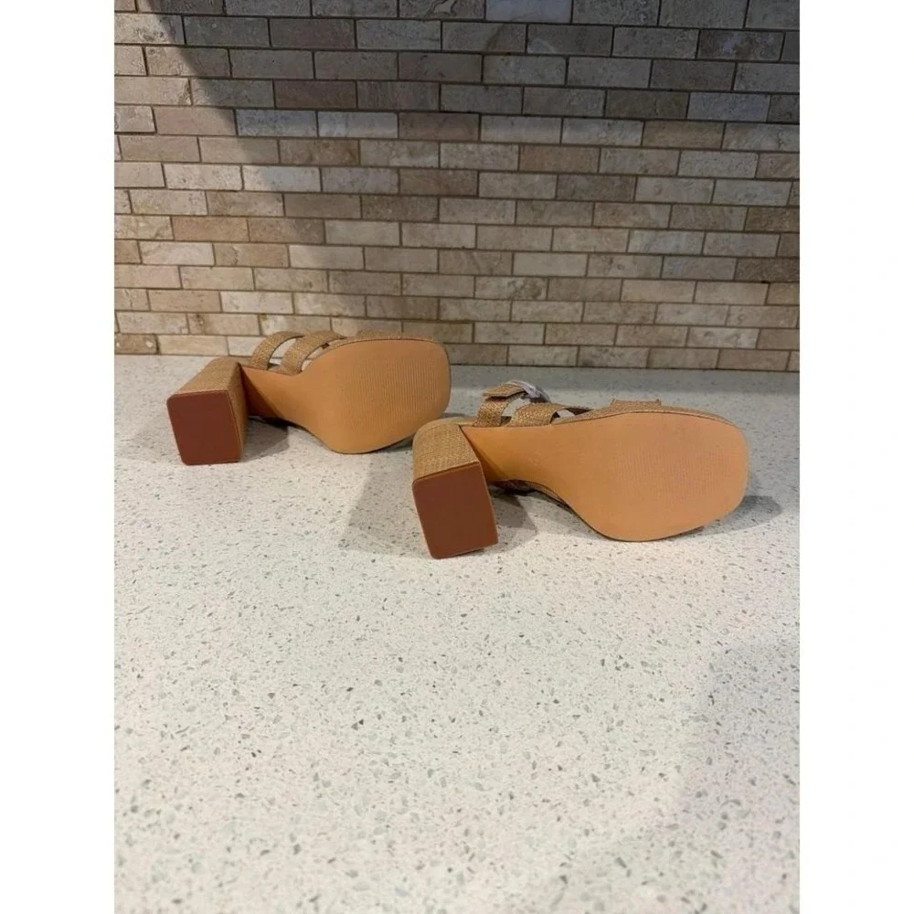 Monrovia Raffia‎ Wedge Sandals Womens Platform NWT